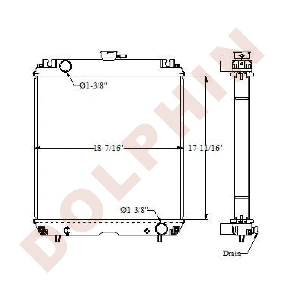 Multiquip Radiator - Multiquip Whisperwatt Dca25Esi Dca25Ss 17 11/16 X 18 7/16 1 7/8’’ Radiator