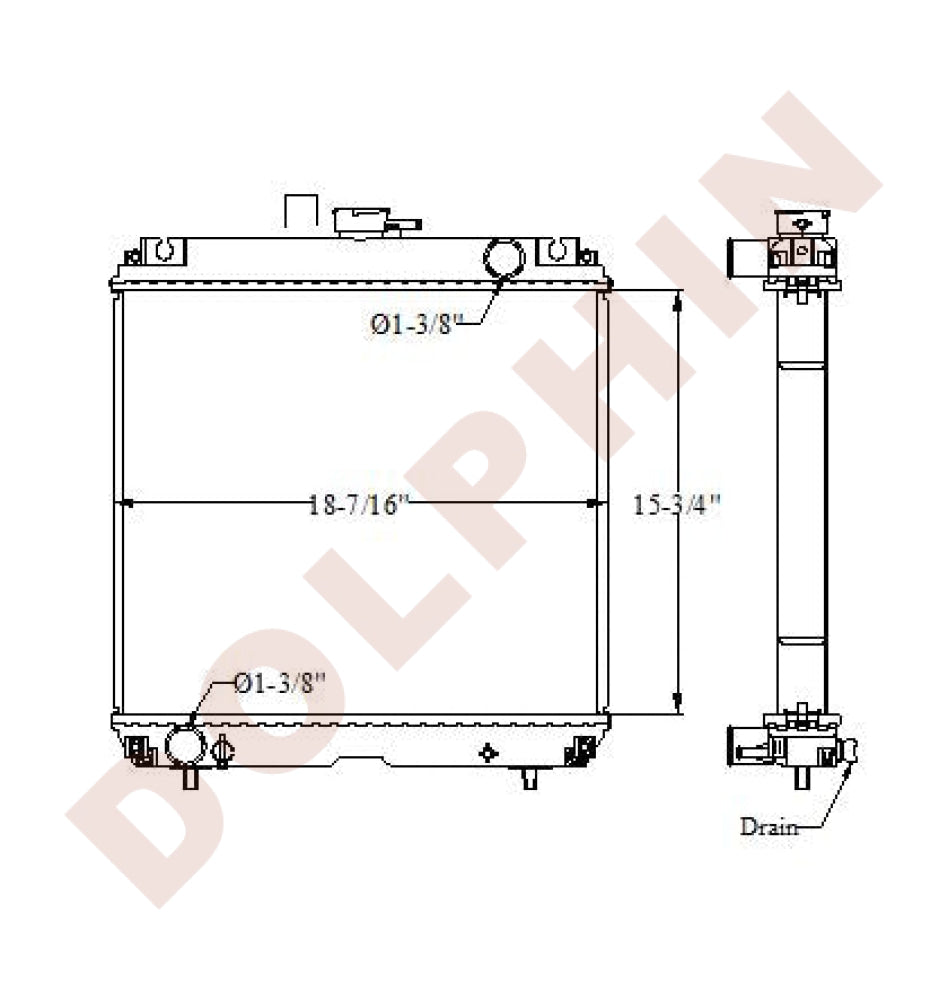 Multiquip Radiator - Dca15Spx3 391A Daw500Sa4 15 3/4 X 18 7/16 1 7/8’’ Radiator