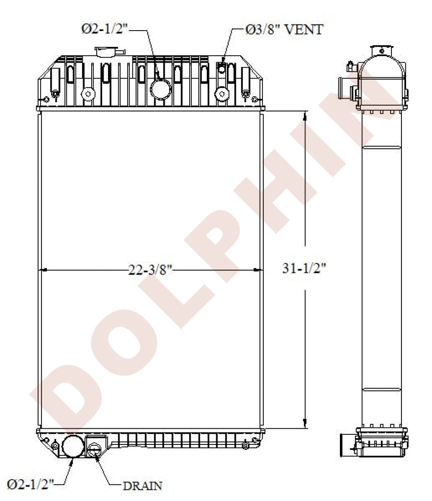CUMMINS Radiator - GENERATOR 200 kVA C125 D6E C150 D5E C150 D6E C175 D5E C175 D6E C200 D5E C200 D6E C220 D5E G5 - 31
