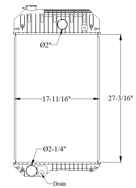 PERKINS Radiator - Perkins, Caterpillar, 4TA, C4.4, C4.4XQ100 - 27 3/16