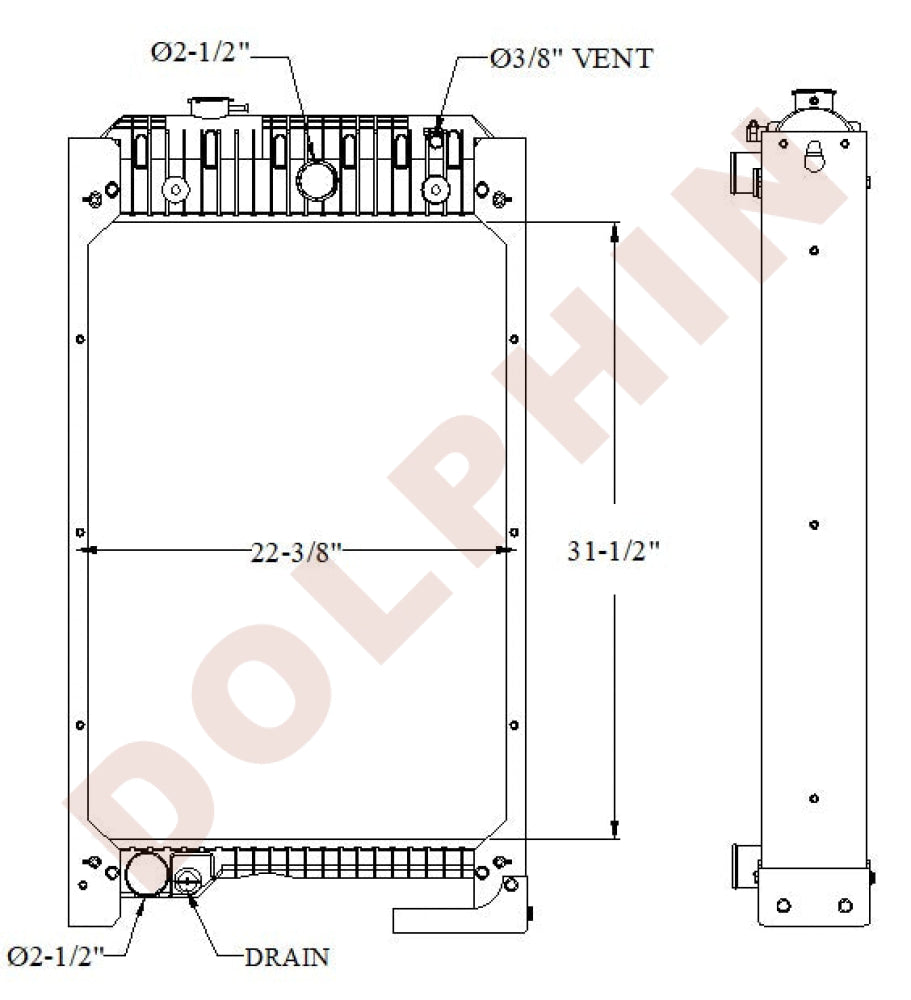 CUMMINS Radiator - GENERATOR 200 kVA C125 D6E C150 D5E C150 D6E C175 D5E C175 D6E C200 D5E C200 D6E C220 D5E G5 - 31
