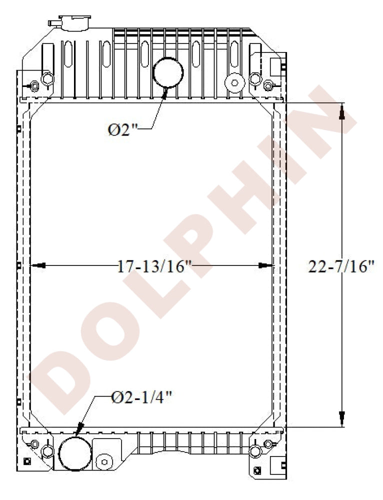 PERKINS Radiator - JCB Caterpillar XQP100 DE88E0 DE110E3 D80 D100 100440 10042 - 22 7/16’’ x 17 13/16’’ x 3 5/8’’