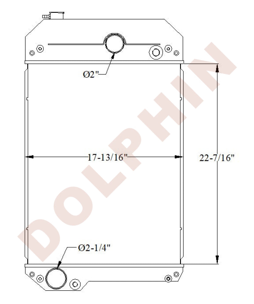 PERKINS Radiator - JCB Caterpillar XQP100 DE88E0 DE110E3 D80 D100 100440 10042 - 22 7/16’’ x 17 13/16’’ x 4’’ Radiator