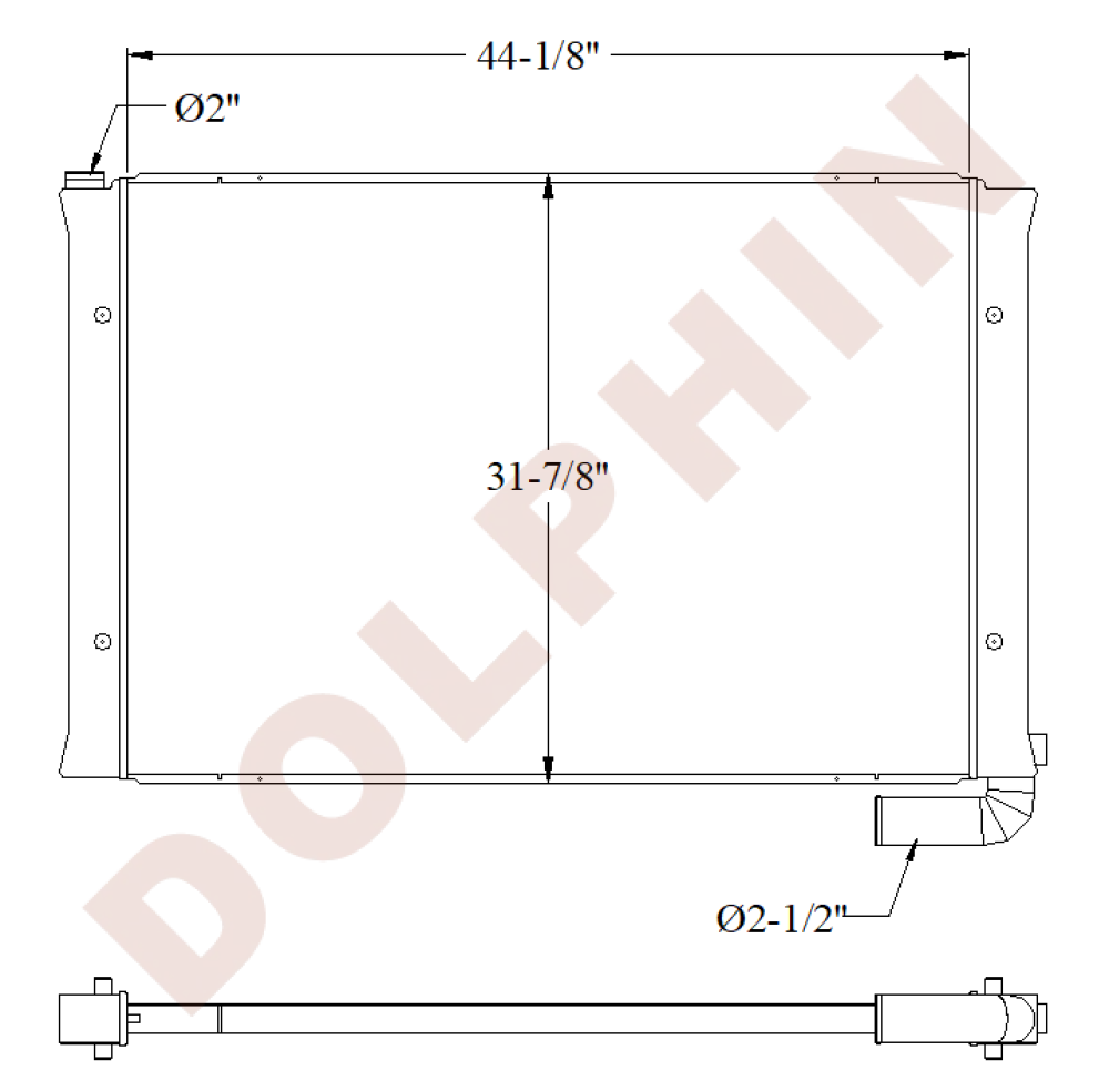 VOLVO Radiator - PENTA - 44-1/8’’ x 31-7/8’’ x 1-9/16’’ - Radiator