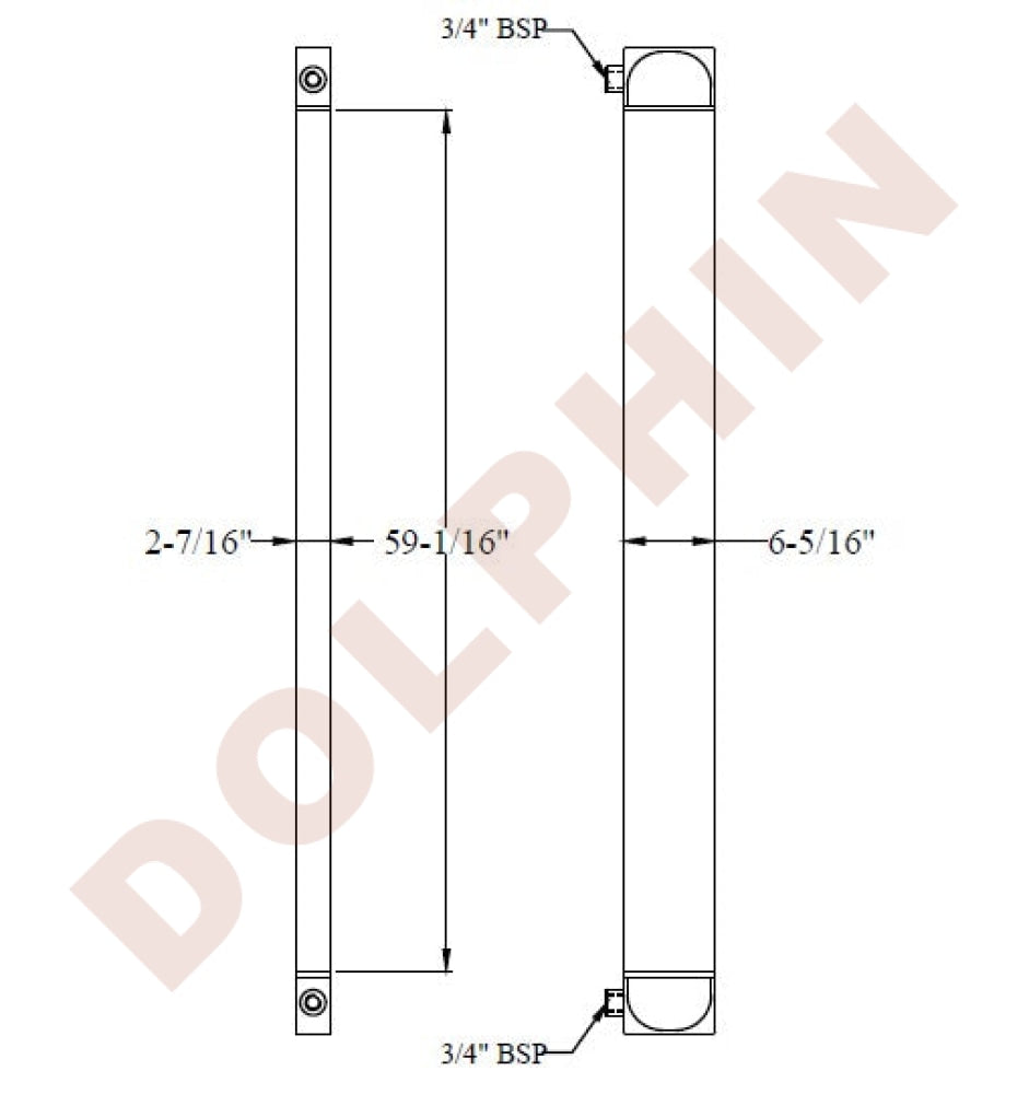 CUMMINS QSK23 G3 Fuel Cooler - 59-1/16 x 2-7/16 x 6-5/16