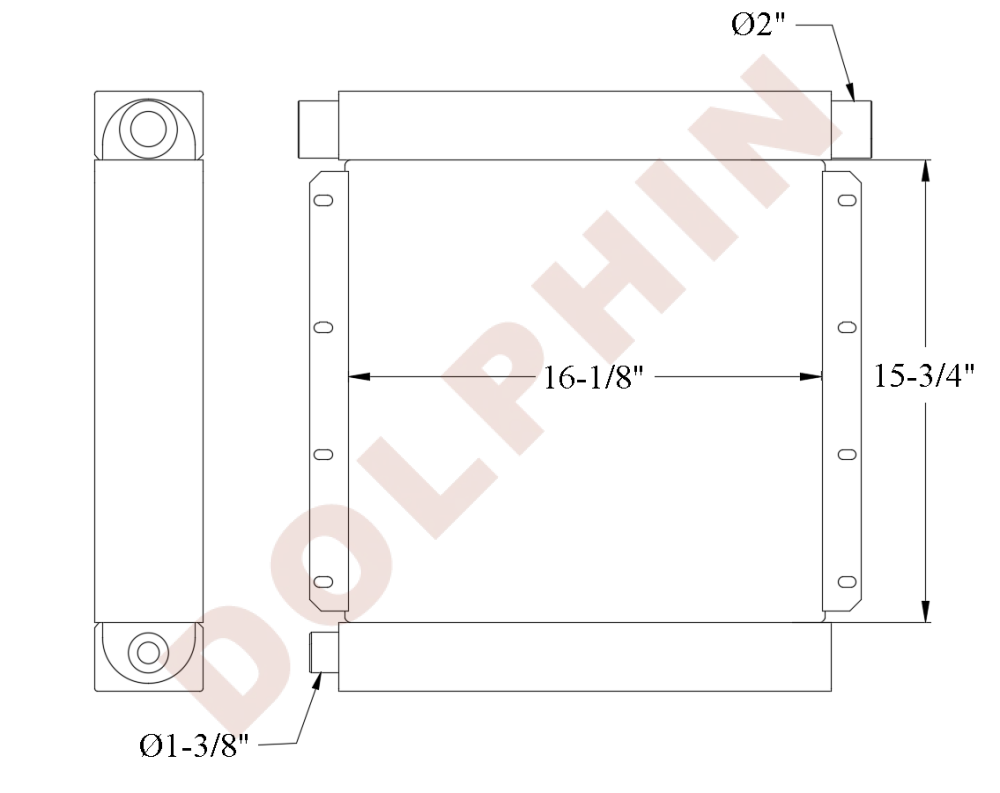 Oil Cooler - HYDRAULIC OIL COOLER - 15-3/4’’ x 16-1/8’’ x 3-11/16’’ - Oil Cooler