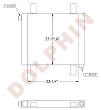 DETROIT Oil Cooler - 471T - 23-5/8’’ x 23-9/16’’ x 3-1/8’’ - Oil Cooler