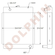 Radiator WATER COOLER 25 9/16’’ x 26 9/16’’ x 4’’ Radiator
