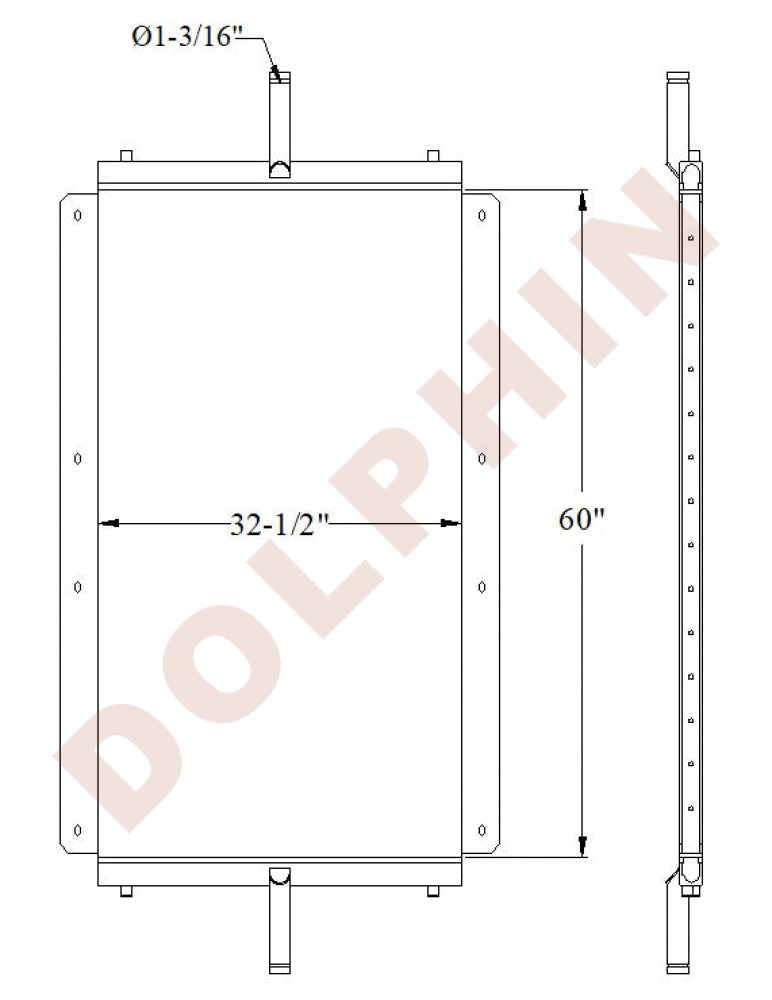 Radiator - WATER COOLER (-) 60’’ x 32 1/2’’ x 1 15/16’’ - Radiator