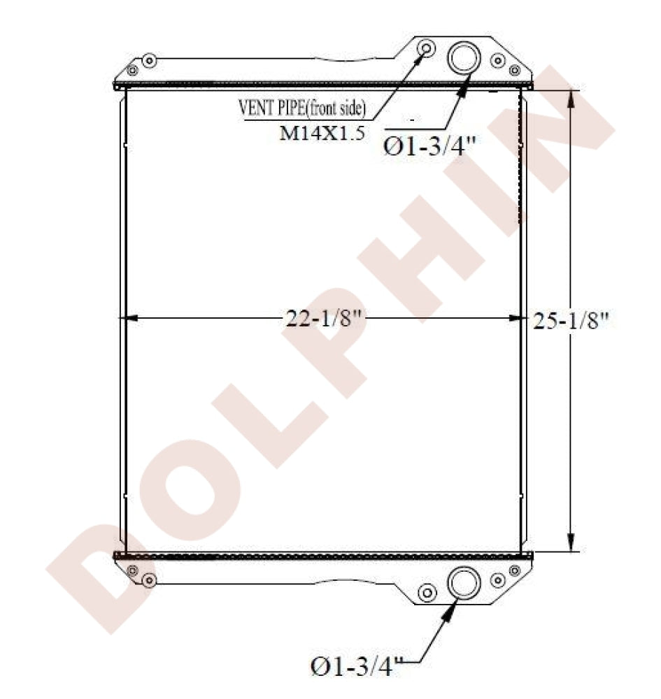 JCB Dump Truck Radiator - 25-1/8 x 21-3/8 x 4