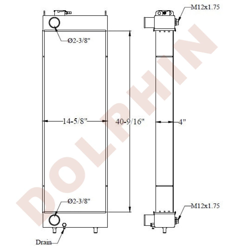 HITACHI RADIATOR 40-9/16 x 14-5/8 x 4