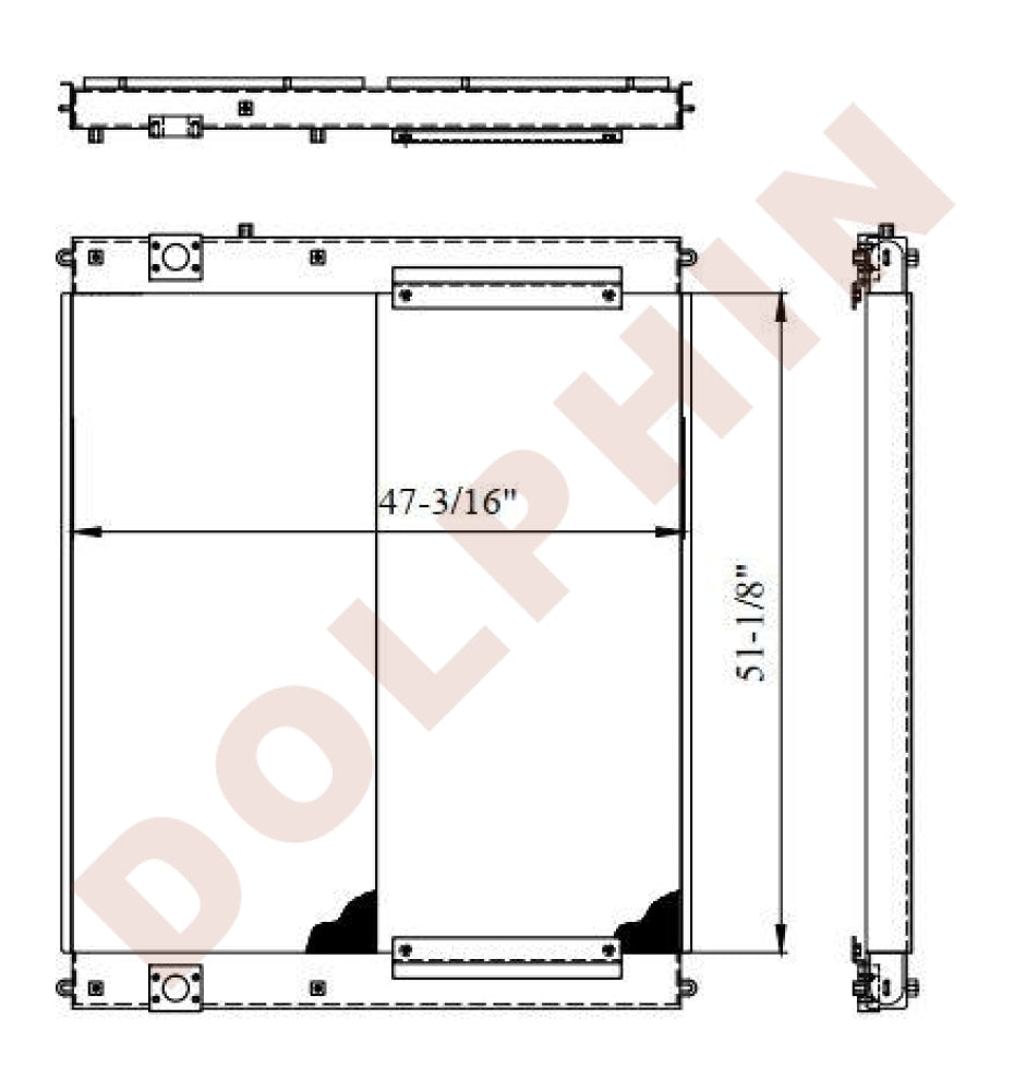 KOMATSU OIL COOLER, PC750-6, PC750-7, PC800-6-AW, PC800-7-W1, 51-1/8 ...