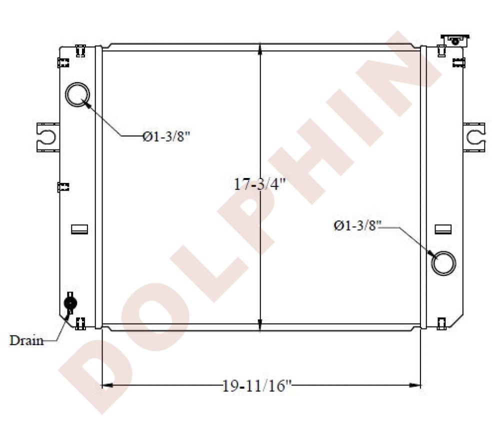 TOYOTA FORKLIFT RADIATOR 19-11/16 x 17-3/4 x 1-7/16