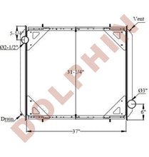 FREIGHTLINER RADIATOR - Columbia 112/120 (1990-2005) 37'' x 31-1/4'' x 2-5/8''