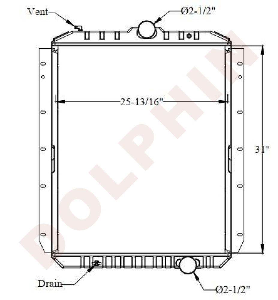 INTERNATIONAL RADIATOR - 1600, S2100 (1979-1985) 31 x 25-13/16 x 1-3/4 ...