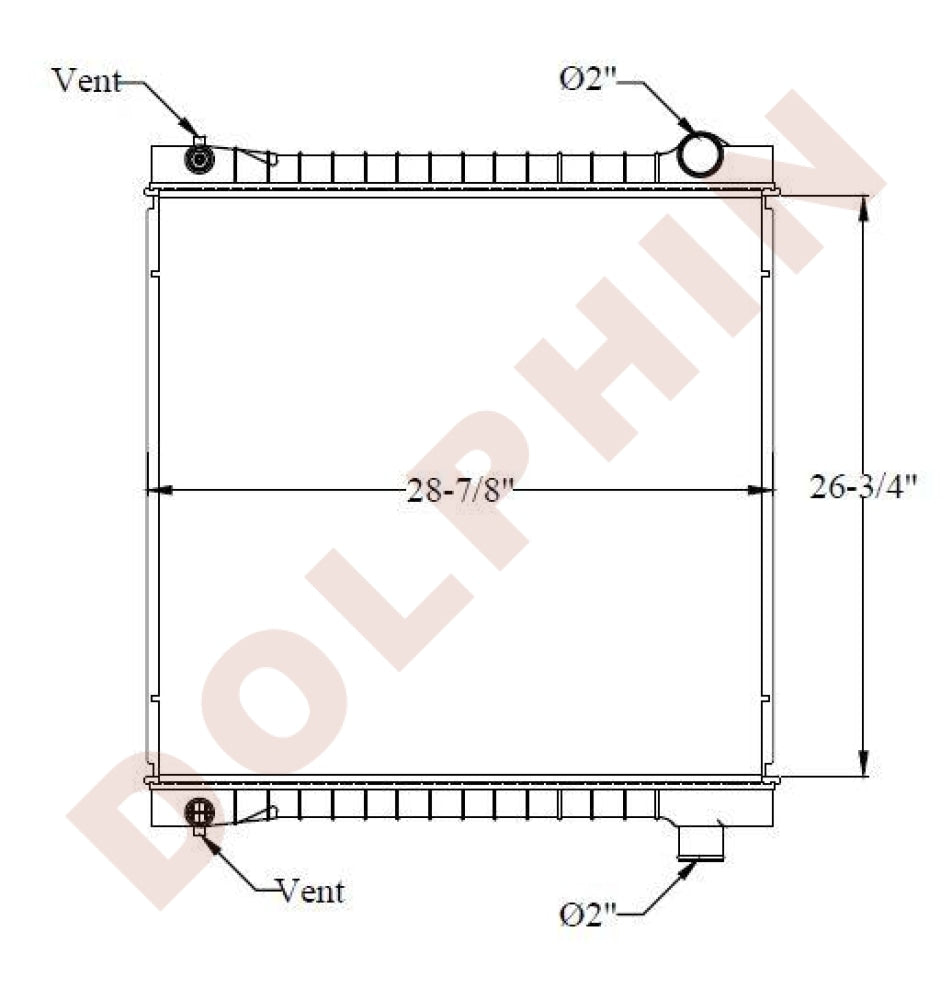 FORD RADIATOR - F800, F900 (1990-1995) 26-3/4 x 28-7/8 x 1-3/4