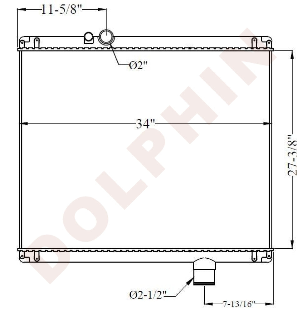 MACK RADIATOR - CV613, CV713 (1997-2004) 27-3/8 x 34 x 1-3/4