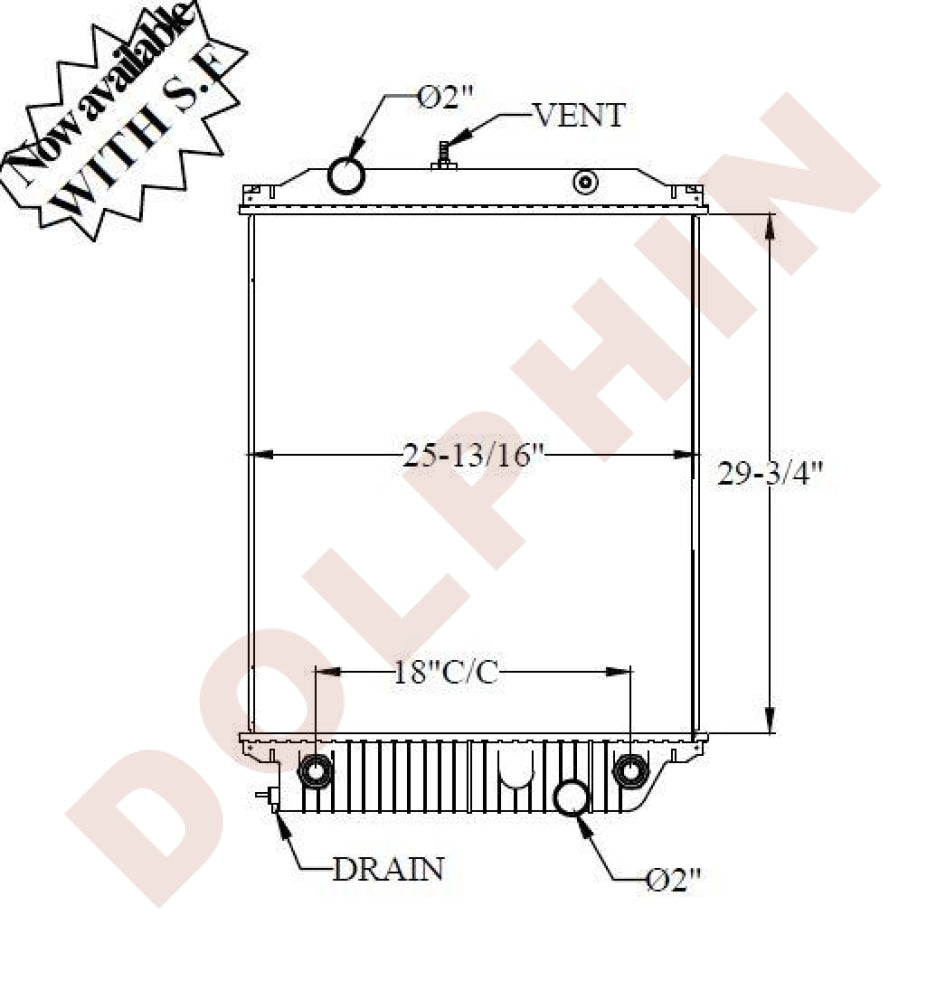 Spartan Radiator FREIGHTLINER RADIATOR - (Spartan) 29-3/4 x 25-13/16 x 2-1/8