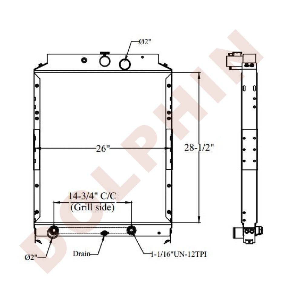 NISSAN RADIATOR - UD 1800-3300 (2008-2010) 28-1/2 x 26 x 1-7/16