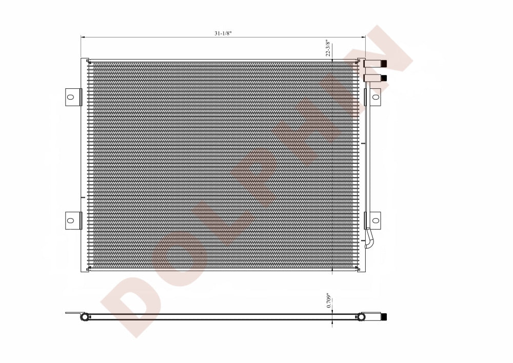 MACK CONDENSER (1996-2005) RD Series, 31-1/8'' x 22-3/8